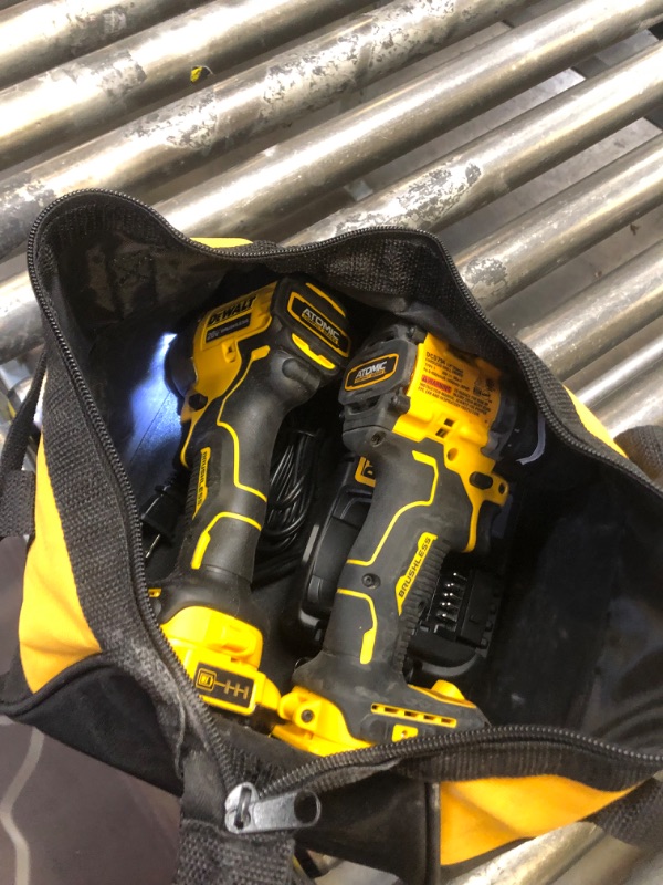 Photo 2 of DEWALT ATOMIC 20-Volt MAX Lithium-Ion Cordless Combo Kit (2-Tool) with (2) 2.0Ah Batteries, Charger and Bag
