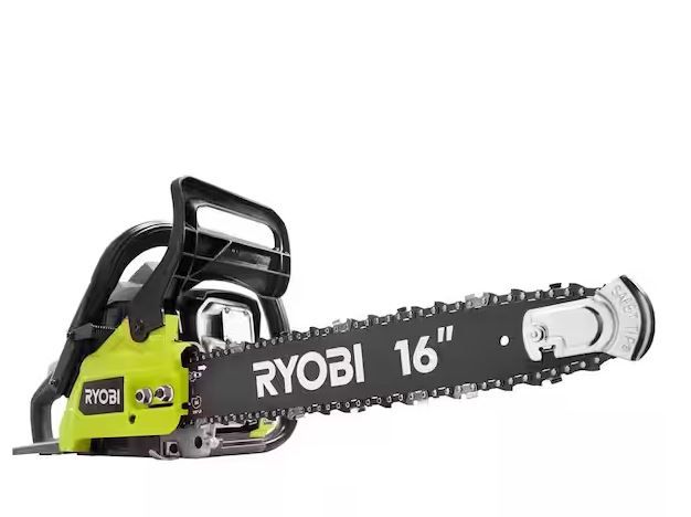 Photo 1 of RYOBI 16 in. 37cc 2-Cycle Gas Chainsaw with Heavy-Duty Case
