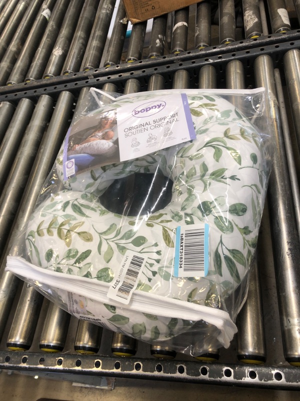 Photo 2 of Boppy Original Support Nursing Pillow, Green Foliage, Ergonomic Breastfeeding, Bottle Feeding, and Bonding, Firm Hypoallergenic Fiber Fill, Removable Cover, Machine Washable