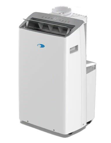 Photo 1 of 10,000 BTU Portable Air Conditioner Cools 500 Sq. Ft. with Inverter, Smart Wi-Fi and Dual Hose in White
