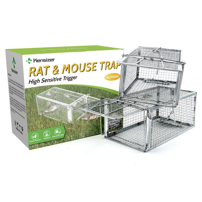 Photo 1 of 2-Pack Animal Humane Live Cage Trap That Work for Rat Mouse Chipmunk Mice Voles Hamsters and Other Small Rodents, Trampa para Ratones, Catch and Release (Small)
