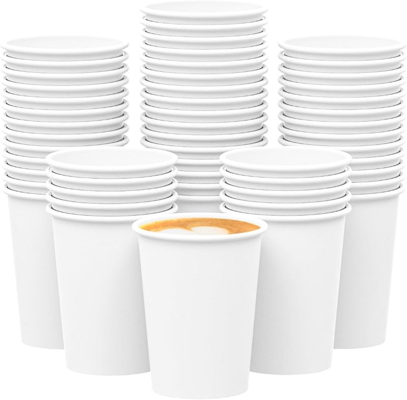 Photo 1 of ? 210 Count 12 oz ? Disposable Coffee Cups White Paper Drinking Cup for Coffee, Espresso or Tea,To Go Hot/Cold Beverage Eco Friendly Cup for Home,Party
