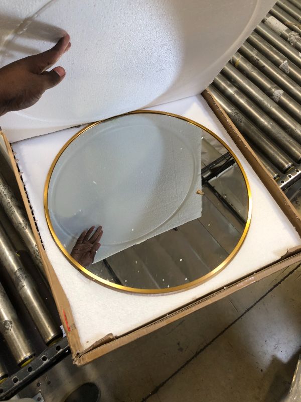 Photo 2 of 24X24 INCH ROUND MIRROR GOLD