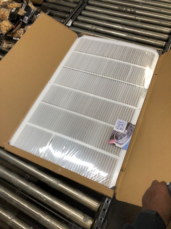 Photo 2 of 36" x 22" Return Air Grille - Sidewall and Ceiling - HVAC Vent Duct Cover Diffuser - [White] [Outer Dimensions: 37.75w X 23.75"h] 36 x 22 White