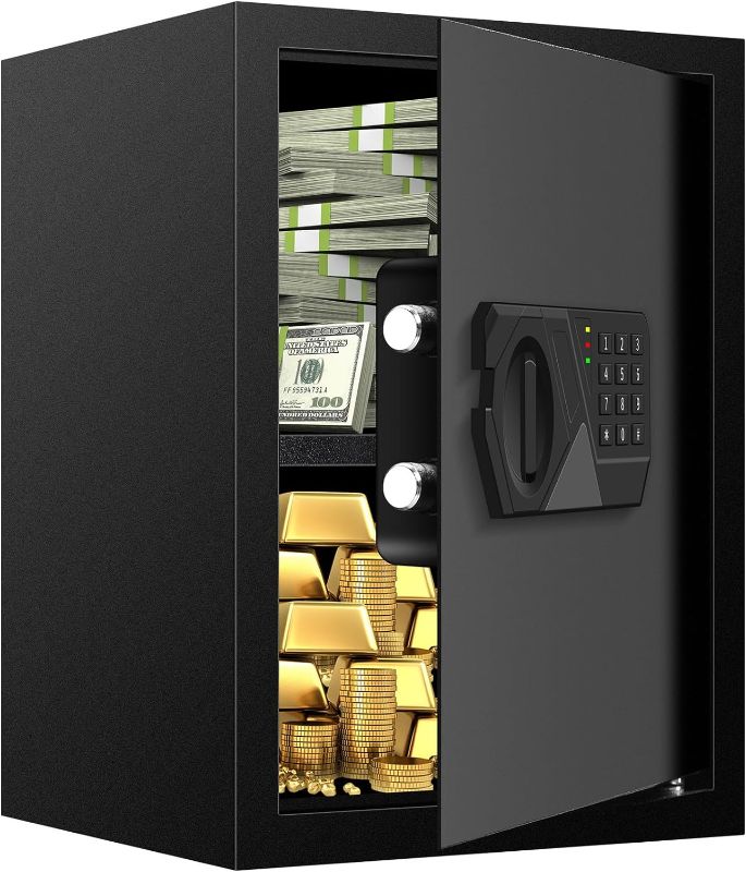 Photo 1 of 2.5 Cu ft Large Fireproof Safe Box For HOME USE, Digital Home Security Safe with Key and Combination, Document Safe Fireproof Waterproof for Firearm Medicine Money Valuables (50UB)
