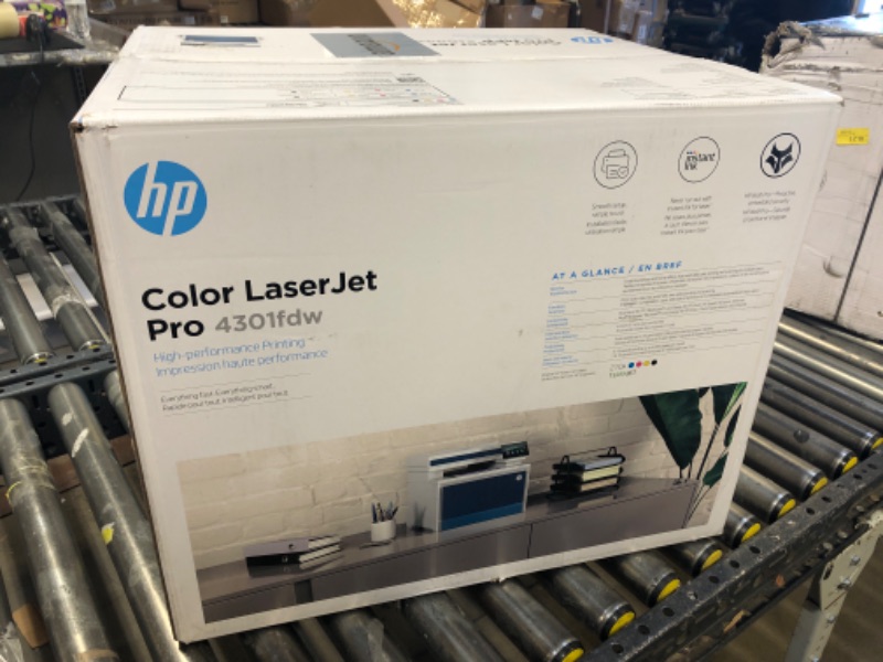 Photo 4 of HP Color LaserJet Pro MFP 4301fdw Wireless Printer, Print, scan, copy, fax, Fast speeds, Easy setup, Mobile printing, Advanced security, Best-for-small teams, white, 16.6 x 17.1 x 15.1 in New version