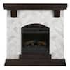 Photo 1 of 40 in. Herringbone Stone Freestanding Electric Fireplace in Gray
