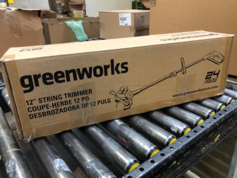 Photo 1 of 12 in. 24-Volt Battery Cordless String Trimmer with 2.0 Ah USB Battery and Charger
