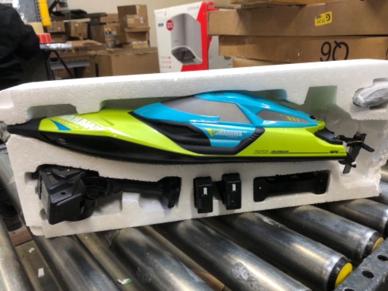 Photo 2 of 4DRC S2 High Speed RC Boats,30+ mph Fast Remote Control Boat for Pools and Lakes with LED Lights & 2 Batteries,Capsize Recovery, Low Battery Reminder,2.4Ghz Racing Speed Boats for Adults Kids
