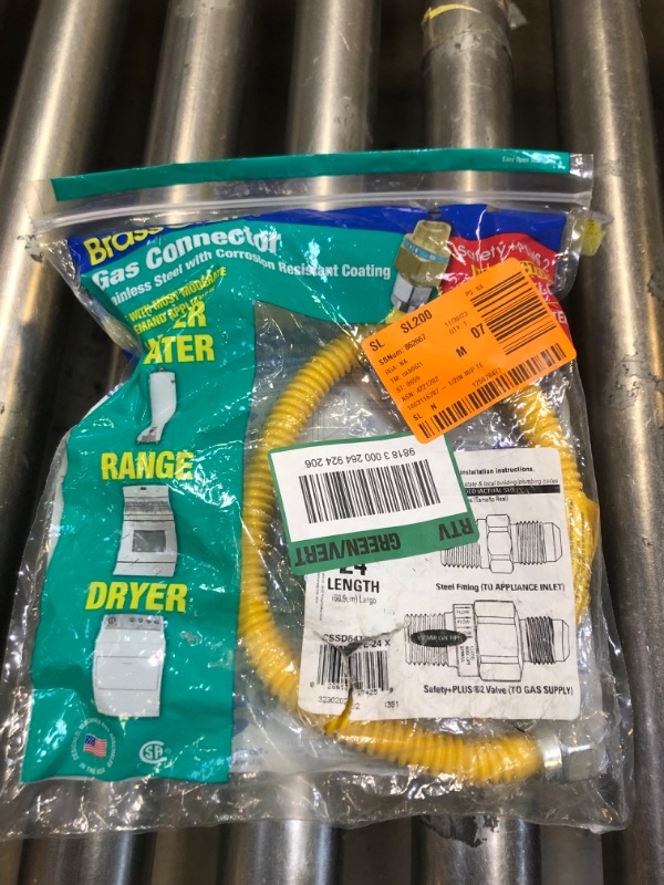 Photo 2 of 1/2 in. MIP x 1/2 in. MIP x 24 in. Gas Connector (1/2 in. OD) w/Safety+Plus2 Thermal Excess Flow Valve (85,000 BTU)