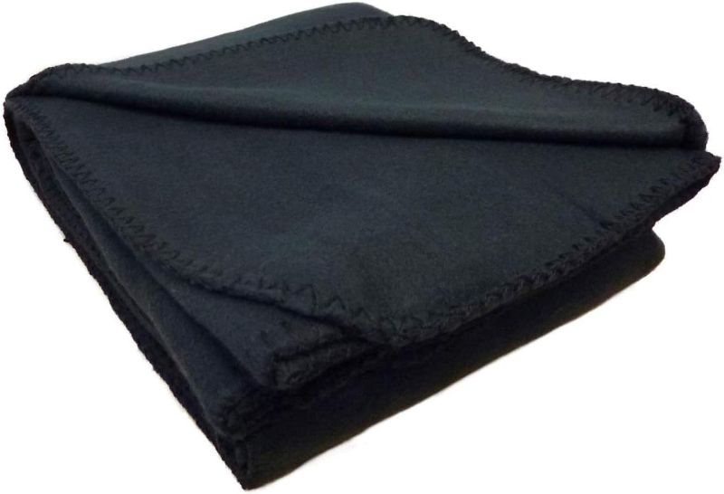 Photo 1 of 50x60 Throw Blanket, Ultra Soft Fleece Throw Blanket for Livingroom, Couch, Chair, Bed, BLACK 
