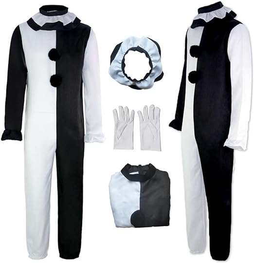 Photo 1 of JMOBEU Anime Cosplay Costume Jumpsuit Outfit Black White Bodysuit Full Set Halloween With Mask
