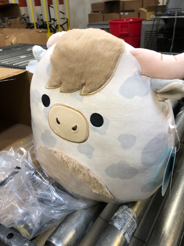 Photo 2 of Squishmallows Original 12-Inch Borsa Spotted Highland Cow - Medium-Sized Ultrasoft Official Jazwares Plush