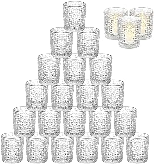 Photo 1 of 24 Pcs Votive Candle Holders 3 oz Glass Tealight Candle Holder for Table Centerpiece Wedding Home Decor Birthday Party Christmas Thanksgiving(Clear Color) https://a.co/d/a0wFYpW