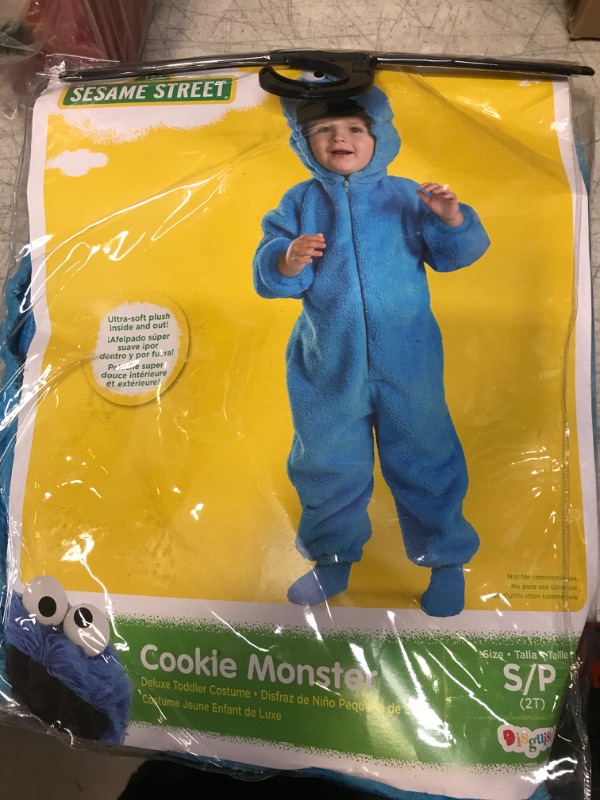 Photo 2 of Disguise Cookie Monster Deluxe Two-Sided Plush Jumpsuit Costume - Small (2T)