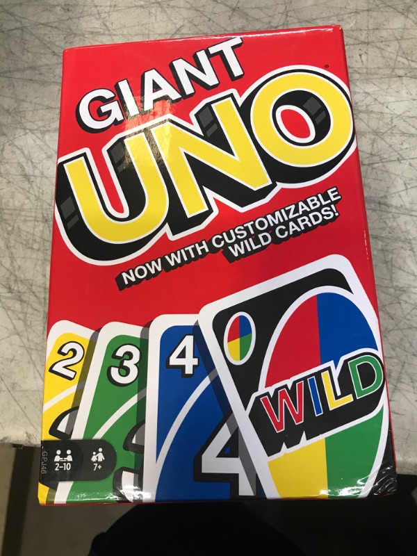 Photo 2 of ?Giant UNO Card Game for Kids, Adults & Family Night, Oversized Cards & Customizable Wild Cards for 2-10 Players