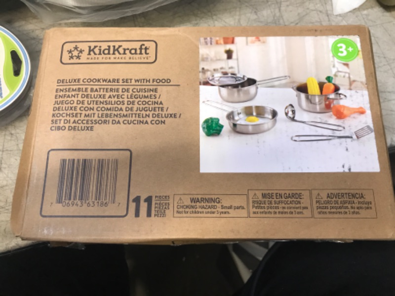 Photo 2 of KidKraft Deluxe Cookware Set with Food, Gift for Ages 3+