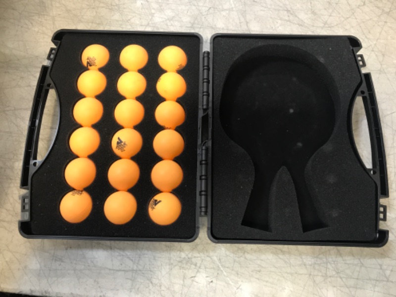 Photo 2 of  Paddles Not Included!! JOOLA Tour Carrying Case - Ping Pong Paddle Case with 18 40mm 3 Star Competition Ping Pong Balls and Space for Storing 2 Standard Table Tennis Rackets - Durable High Density Case with EVA Foam Lining -
