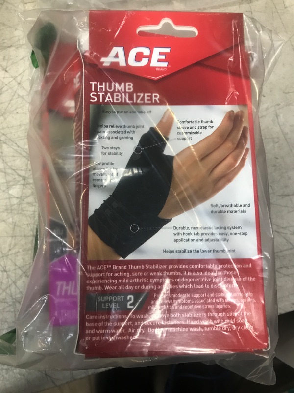 Photo 2 of ACE Deluxe Thumb Stabilizer, Adjustable, Black, 1/Pack & Mueller Sports Medicine Adjust-to-Fit Thumb Stabilizer, For Men and Women, Black, One Size Fits Most, arthritis Thumb Stabilizer + Stabilizer