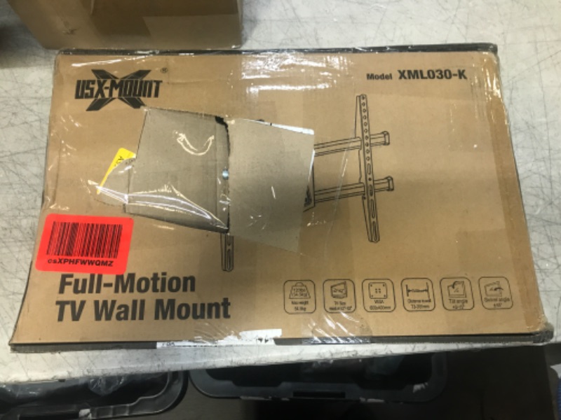Photo 2 of USX MOUNT Full Motion TV Wall Mount for 42"-82" TVs, Swivel and Tilt TV Mount, Wall Mount TV Bracket with Articulating 6 Arms, Max VESA 600x400mm, 120 lbs, 16" Wood Studs with Wall Drilling Template
