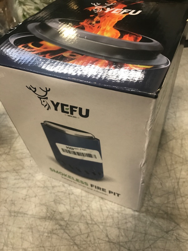 Photo 2 of YEFU Tabletop Fire Pit 9.7 x 7.1 in, Low Smoke Camping Stove for Outdoor & Patio, Fueled by Pellets or Wood, Safe Burning Table Top Firepit, with Travel Bag & 2 Mini Sticks & Fireproof Mat, Blue 7.1IN Classic W/ Removable Ash Pan Blue