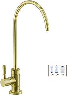 Photo 1 of YOYMIZOO Kitchen Bar Sink Drinking Water Faucet Stainless Steel Commercial Brushed Gold Finish,Cold Water Lead-Free Water Filter RO Faucet https://a.co/d/5D5Gw9R