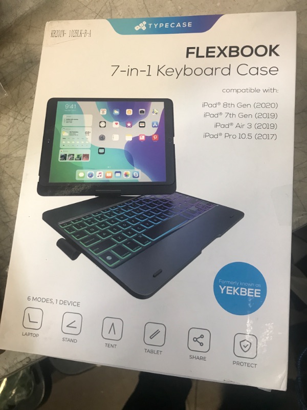 Photo 2 of YEKBEE Case with Keyboard for iPad 9th Generation (10.2", 2021) | 360° | 7 Modes | Backlit | 12 Colors | Thin, Light & Protective for iPad 9, 8th & 7th Gen, Air 3, Pro 10.5 with Pencil Holder