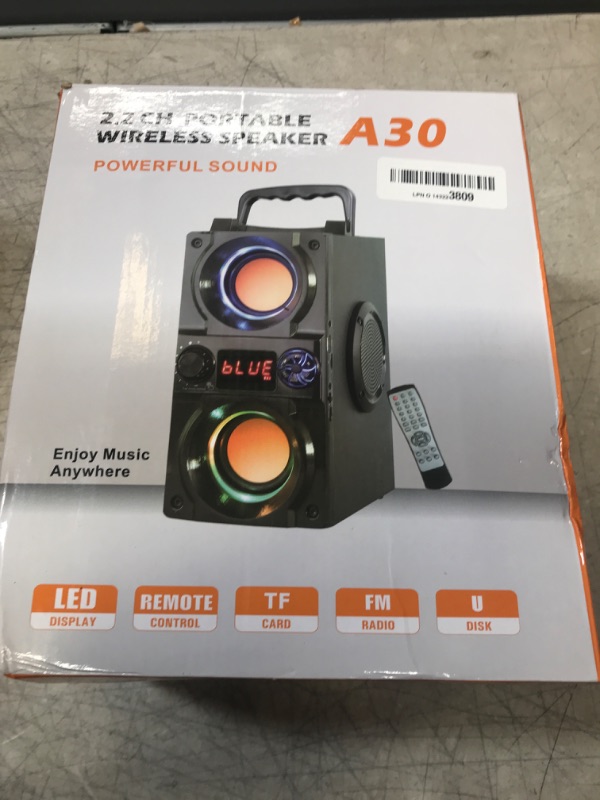 Photo 1 of Bluetooth Speaker, 40W (60W Peak) Portable Wireless Speaker with Colorful Lights, Double Subwoofer Heavy Bass, FM Radio, MP3 Player, Loud Stereo Speaker for Home Outdoor Party Camping