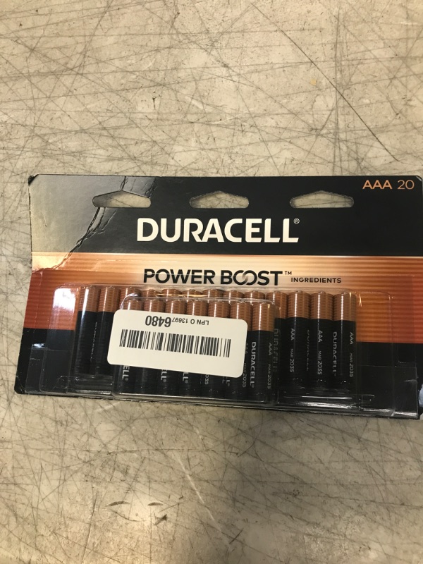 Photo 2 of Duracell Coppertop AAA Batteries with Power Boost Ingredients, 20 Count Pack Triple A Battery with Long-lasting Power, Alkaline AAA Battery for Household and Office Devices 20 Count (Pack of 1)