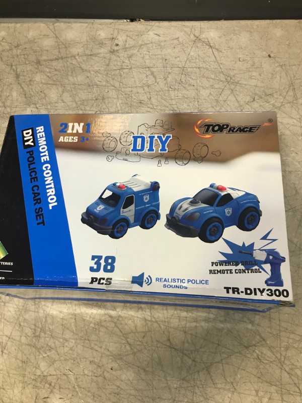 Photo 1 of Truck Toy with Drill | Take Apart Trucks Construction Set | Converts to Remote Control Police Car | 2 in 1 Electric Construction Truck for Kids 3,4,5,6,7 Years Old | Have Your take Apart Toys Farm! Police Set