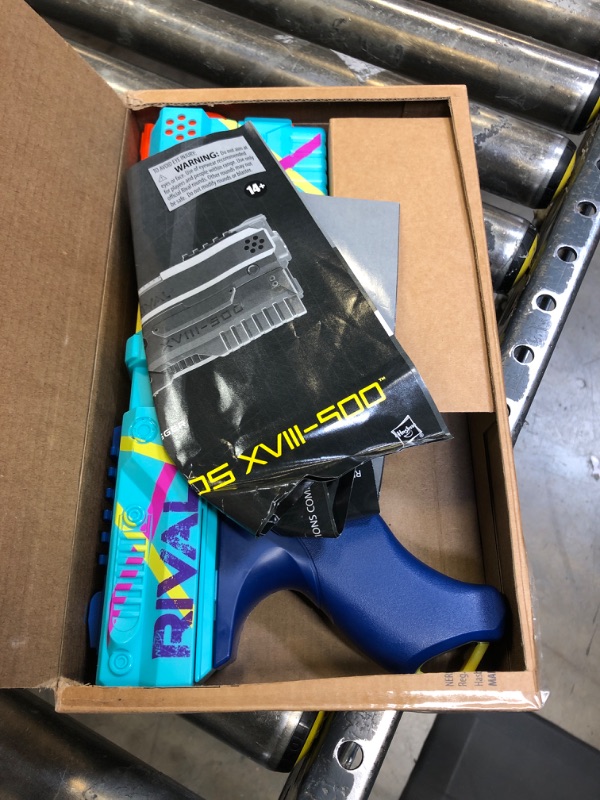 Photo 2 of NERF Rival Kronos XVIII-500 Blaster, Breech-Load, 5 Rounds, Spring Action, 90 FPS Velocity, Teal Color Design (Amazon Exclusive)