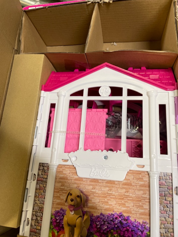 Photo 1 of Barbie Glam Getaway Portable Dollhouse, 1 Story with Furniture, Accessories and Carrying Handle, for 3 to 7 Year Olds