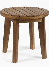 Photo 1 of 1 PIECE TEAK FINISH WOOD ROUND FOOT STOOL