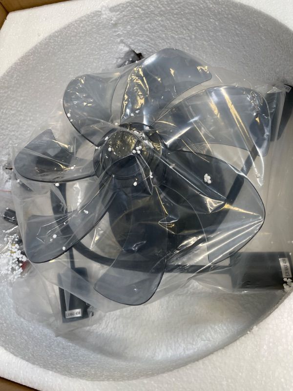 Photo 1 of SHIKHO Farmhouse Ceiling Fan with Light and Remote Control Semi Flush Mount Low Profile Ceiling Fan with 5 Led Bulbs fandelier Ceiling Fan with LED Light for Porch Patios Kitchen Bedroom.