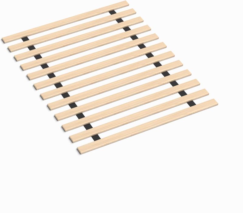 Photo 1 of Wooden Mattress Support Bunkie Board Roll Slat with Nylon Cord, Full