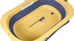 Photo 1 of Beberoad Love Collapsible Baby Bathtub Toddler Bathtub Portable Travel Baby Bath Tub for Newborn/Infant/Toddler Height-Adjustable Baby Bathtub Cayman Yellow