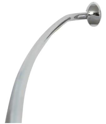 Photo 1 of Zenna Home NeverRust 44 in. to 72 in. Aluminum Adjustable Curved Shower Rod in Chrome