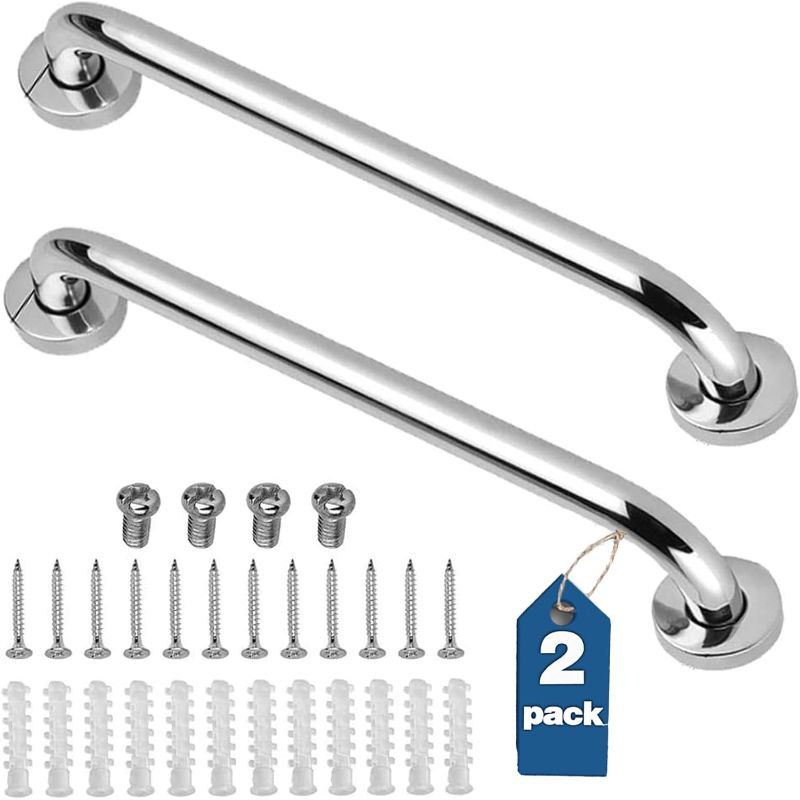 Photo 1 of 2 Pack Shower Grab Bar Handle Bath Handle (18 Inch, Stainless Steel)
