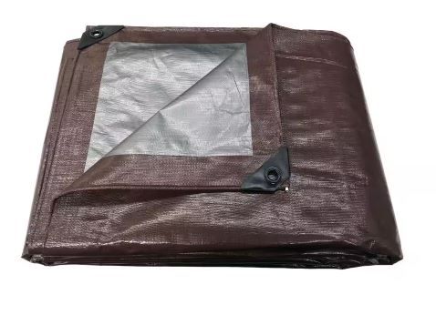 Photo 1 of 10 ft. x 12 ft. Brown/Silver Heavy-Duty Tarp
