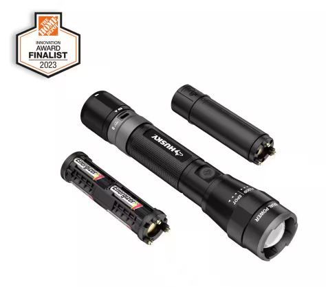 Photo 1 of 2500 Lumens Dual Power LED Rechargeable Focusing Flashlight with Rechargeable Battery and USB-C Cable Included
