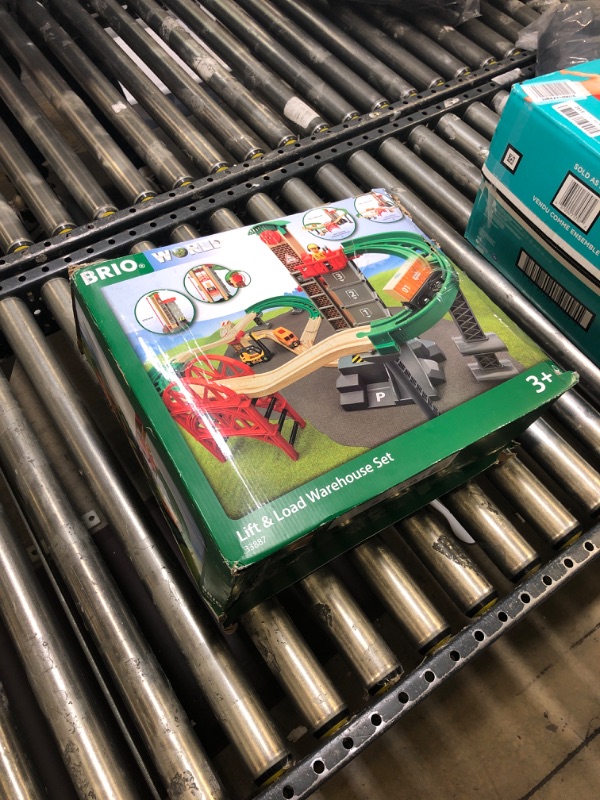 Photo 2 of BRIO World - 33887 Lift & Load Warehouse Set | 32 Piece Train Toy with Accessories and Wooden Tracks for Kids Ages 3 and Up