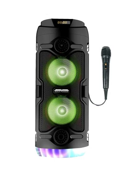 Photo 1 of MPD474-BK Max Power 4x2 Portable Bluetooth Speaker with Microphone - Black
