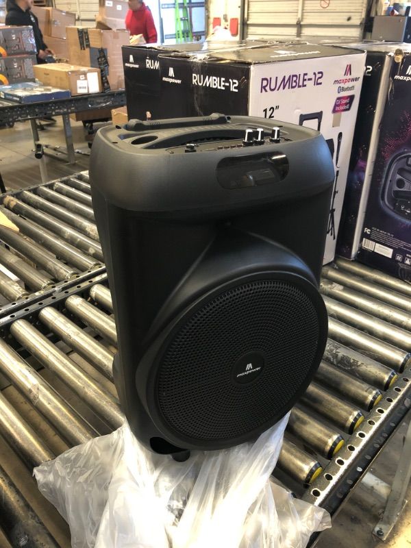 Photo 2 of Max Power Rumble 12" Woofer Bluetooth Trolley Speaker with Stand
