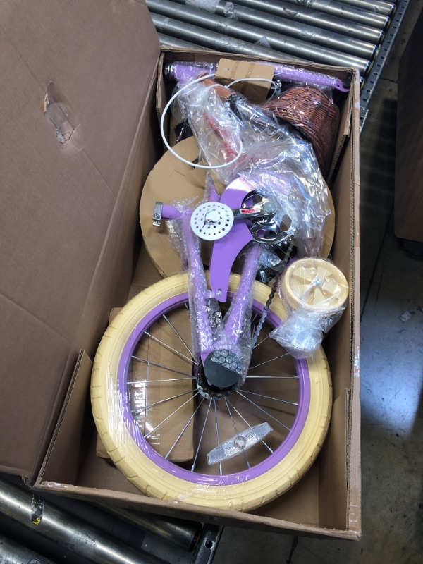 Photo 3 of ACEGER Girls Bike with Basket, Kids Bike for 3-13 Years, 14 inch with Training Wheels, 16 inch with Training Wheels and Kickstand, 20 inch with Kickstand but no Training Wheels. Purple Without Fenders 20 Inch With Kickstand