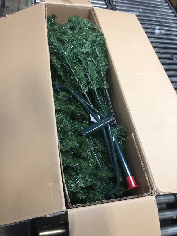 Photo 1 of National Tree Company Pre-Lit Artificial Full Christmas Tree, Green, North Valley Spruce, Dual Color LED Lights, Includes PowerConnect and Stand, 7.5 Feet 7.5 ft