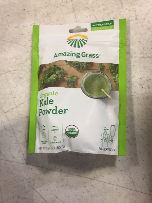 Photo 2 of Amazing Grass Kale Greens Booster: Greens Powder Smoothie Mix, Smoothie Booster with Vitamin A & Vitamin K, Chlorophyll Providing Greens, 30 Servings- BEST BY- 02/2024