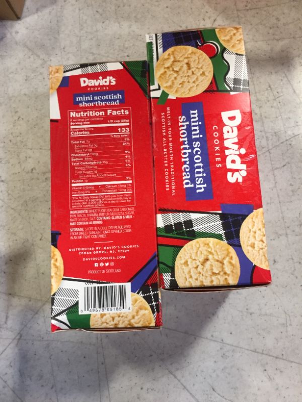 Photo 2 of 2 PACK--DAVID'S traditional mini scottish shortbread cookie box - 6 pack-- BEST BY- 12/17/2023