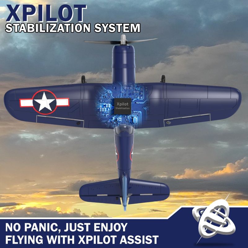 Photo 1 of LEAMBE RC Plane 4 Channel Remote Controlled Aircraft Ready to Fly, One Key Aerobatic and One-Key U-Turn, Easy Control for Beginners, F4U Corsair RC Airplane...
