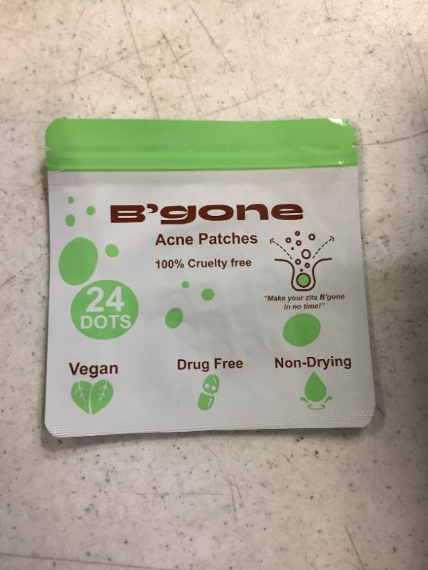 Photo 1 of B'gone Absorbing Hydrocolloid Acne Patch, Spot Stickers for Face and Body, Not Tested on Animals, No Toxic Ingredients (24 Count) for Blemish and Zit Coverage