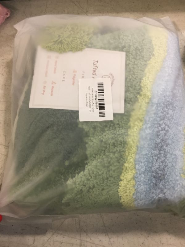 Photo 1 of 33"x22" Tufted 3D Moss Rug Green Grass & Mossy Blue Stream Bathroom Mat Bathrug Shag Carpet for Home Decor Living Room Bedroom Shower Area
